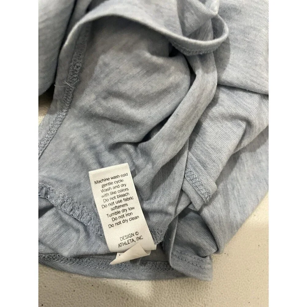Athleta Long Sleeve Shirt Twisted Back Size Small Blue
